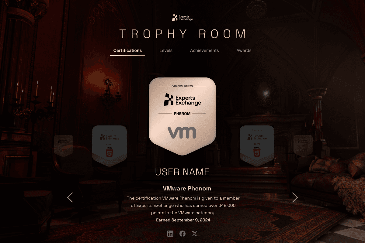 Levels page screenshot