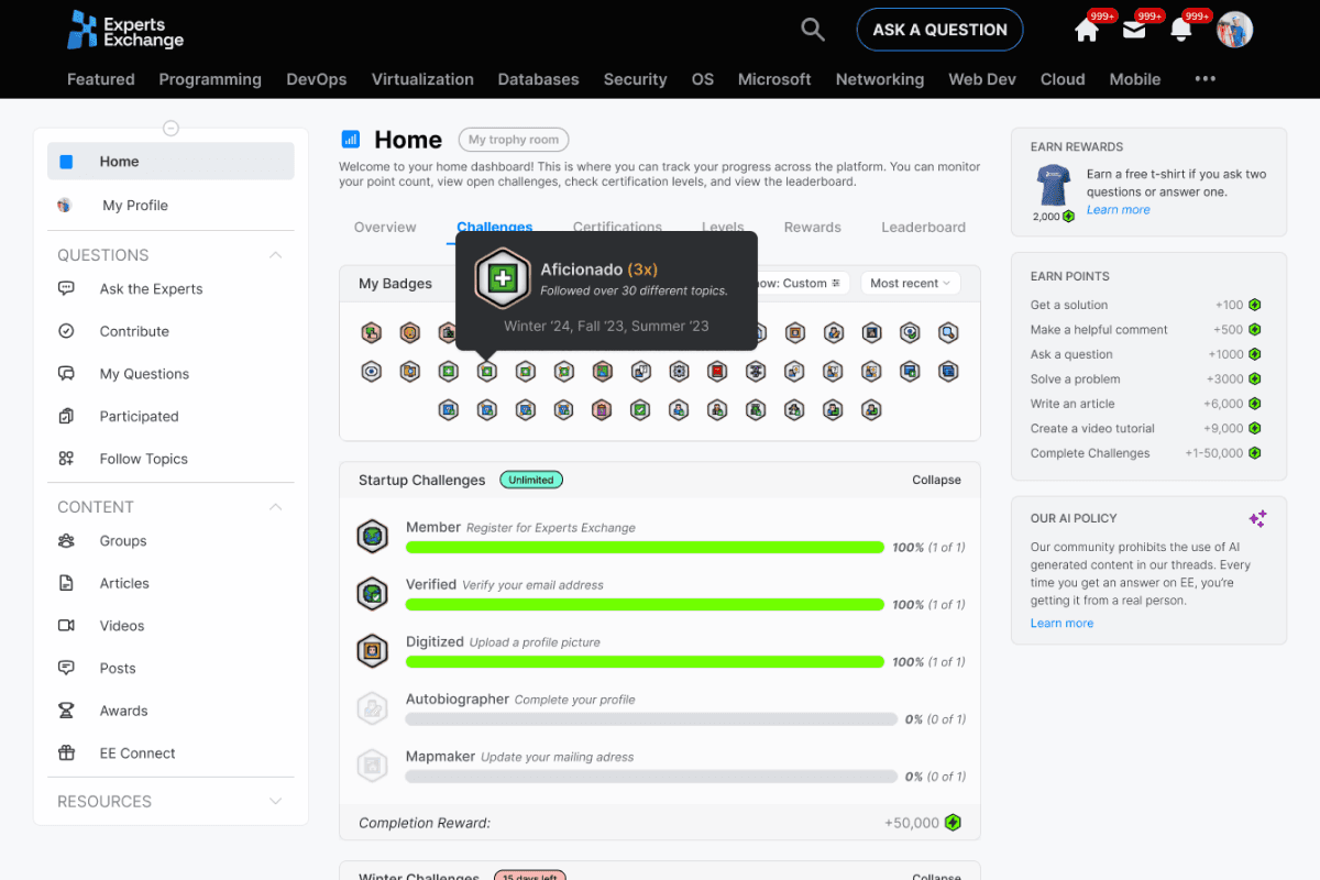 Overview dashboard screenshot